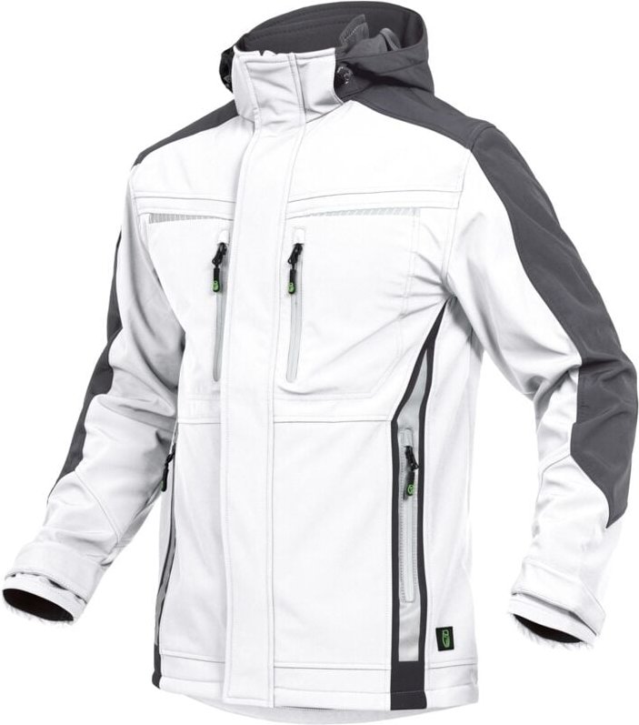 Thumbnail - Leibwächter Sommer-Softshelljacke Herren FLEXS Gr. M weiß/grau
