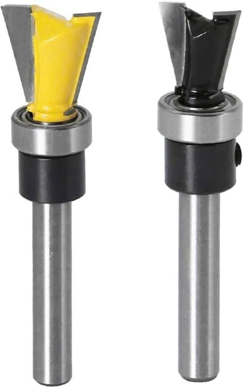 Shining House - Stück 6,35 mm Schaftlager-Fräser-Schwalbenschwanz-Set für Holzbearbeitung 12,7 mm und 15,9 mm Schwarz un...