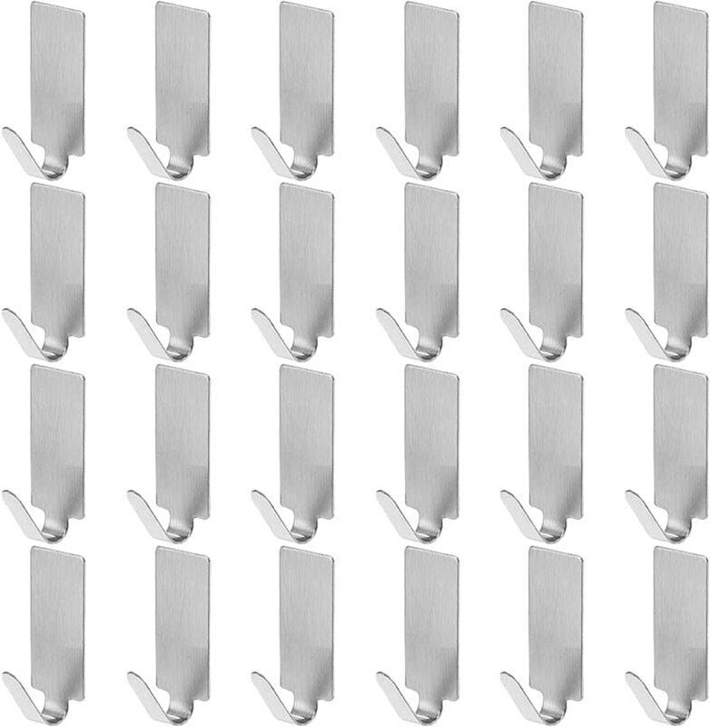 Thumbnail - ZVD - 24 Stück Klebehaken EdelstahlhakenSelbstklebende Haken, Wandklebehaken, Edelstahl-Handtuchhalter, für Küche, Badez...