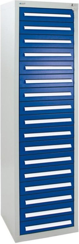 Stumpf - Schubladenschrank Serie T-100/35-5, 17 Schubladen enzianblau (17x100mm)