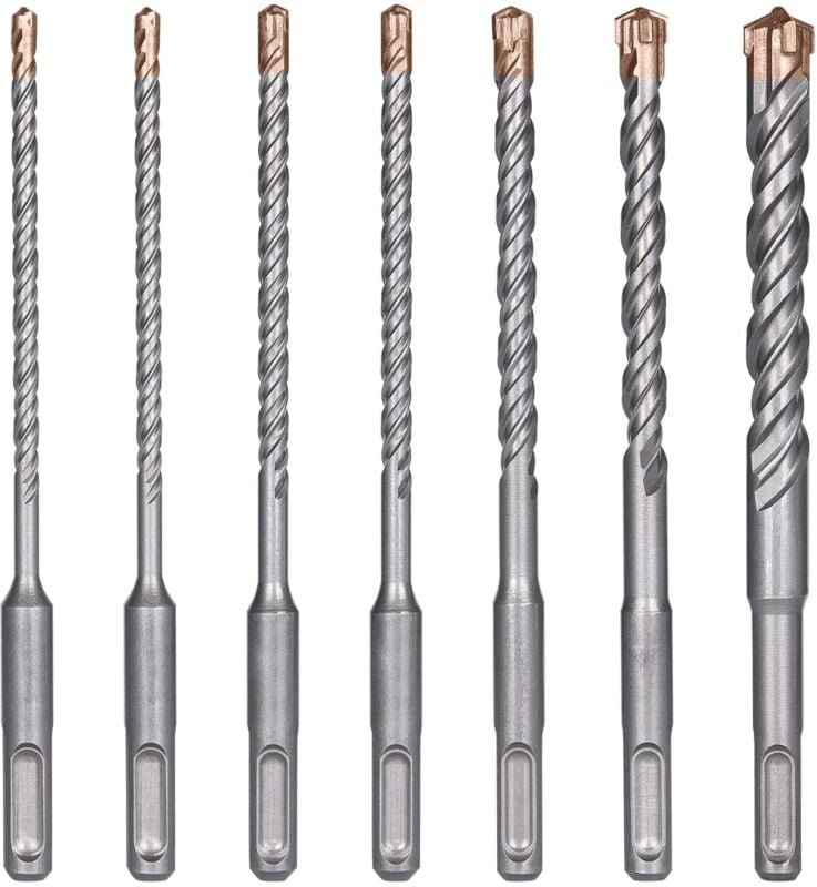 Betonbohrer, 7 Stück, Fliesenbohrer, elektrischer SDS-Plus-Schlagbohrer für Locher, Kreuzbohrer für Beton, Ziegel, Stein...