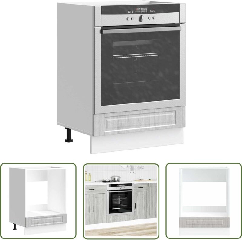 The Living Store - vidaXL Herdumbauschrank Porto Grau Sonoma Holzwerkstoff