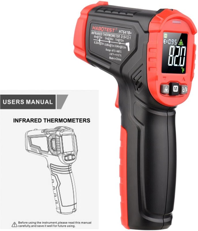Rosvola - Laser-Infrarot-Thermometer, -50 °c bis 600 °c, digitale Temperaturpistole zum Kochen in der Küche, für Pizzaöf...