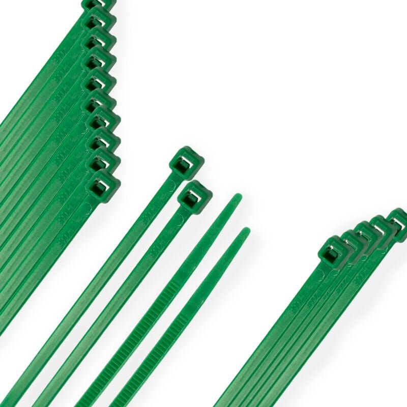 Brida Nylon 100%. Color Verde 4,6 x 300 mm. Bolsa 100 Unidades. Abrazadera Plastico, Organizador Cables, Alta Resistenci...