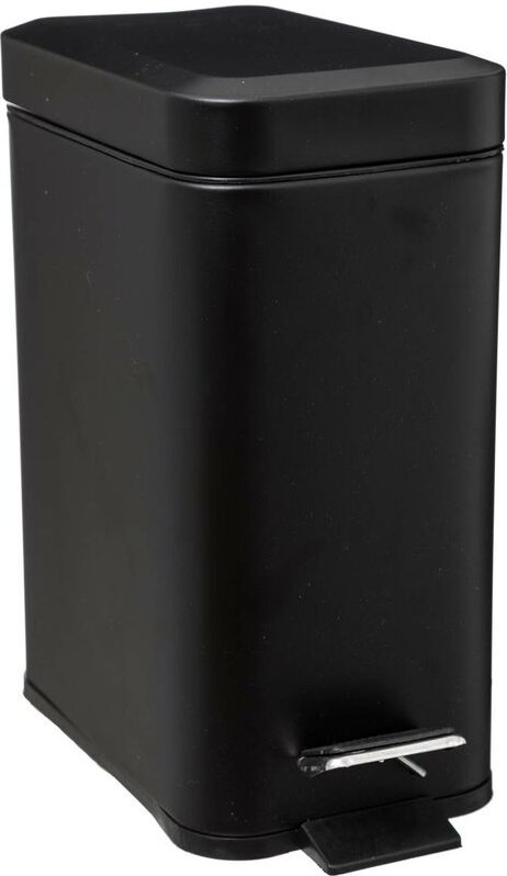 5five Simply Smart - Rechteckiger abfalleimer soft close edelstahl 5l schwarz - 5five