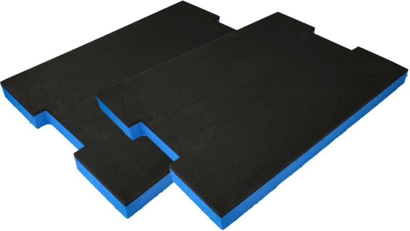 vhbw 2x Schaumstoffeinlage kompatibel mit Bosch Sortimo L-Boxx 4.0 LB4 Werkzeugkoffer - Hartschaum Blau