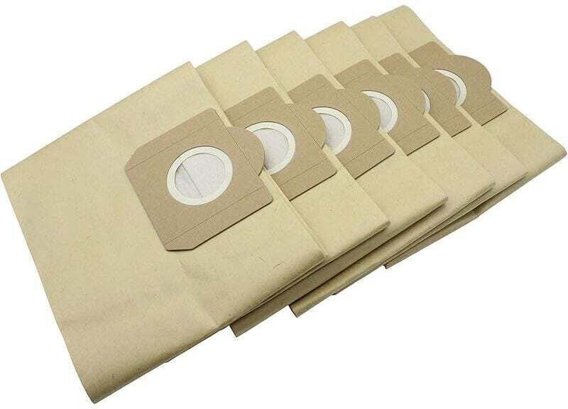 Ulisem 6er-Pack Papierfilterbeutel kompatibel mit Kärcher WD3 WD3P Nass- und Trockensauger Teil A 2204, A 2234 PT, A 2