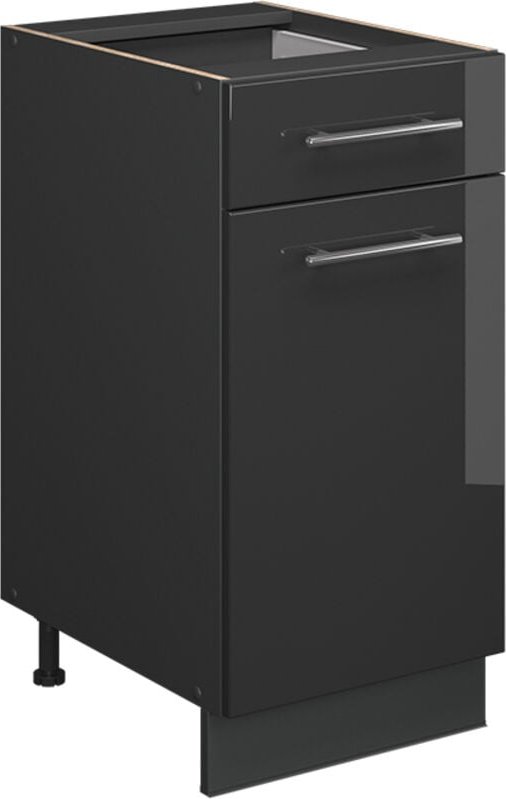 Küchenunterschrank Fame-Line, Anthrazit Hochglanz, 40 cm , AP Marmor, Vicco