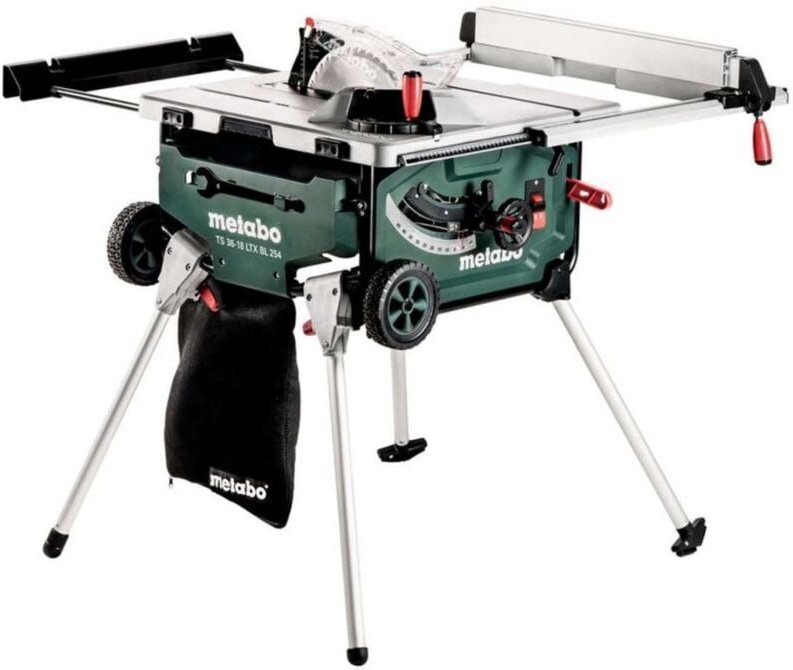 Metabo - Akku-Tischkreissäge ts 36-18 ltx bl 254 (613025850) mit Untergestell und Trolleyfunktion Karton