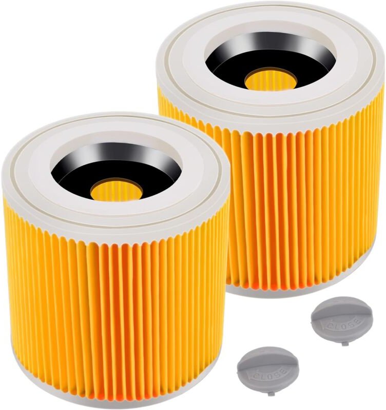 Fitags - 2 Stück WD3 Filter für Kärcher WD3 Premium WD2 WD3 WD3P MV2 MV3 Patronenfilter Ersatzfilter Staubsauger für kar...