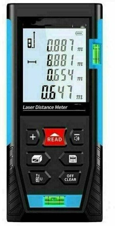 50 m Laser-Entfernungsmesser, Lasermessgerät, berechnet Entfernungsoberflächenvolumen, Pythagoras-Funktion, speichert 99...