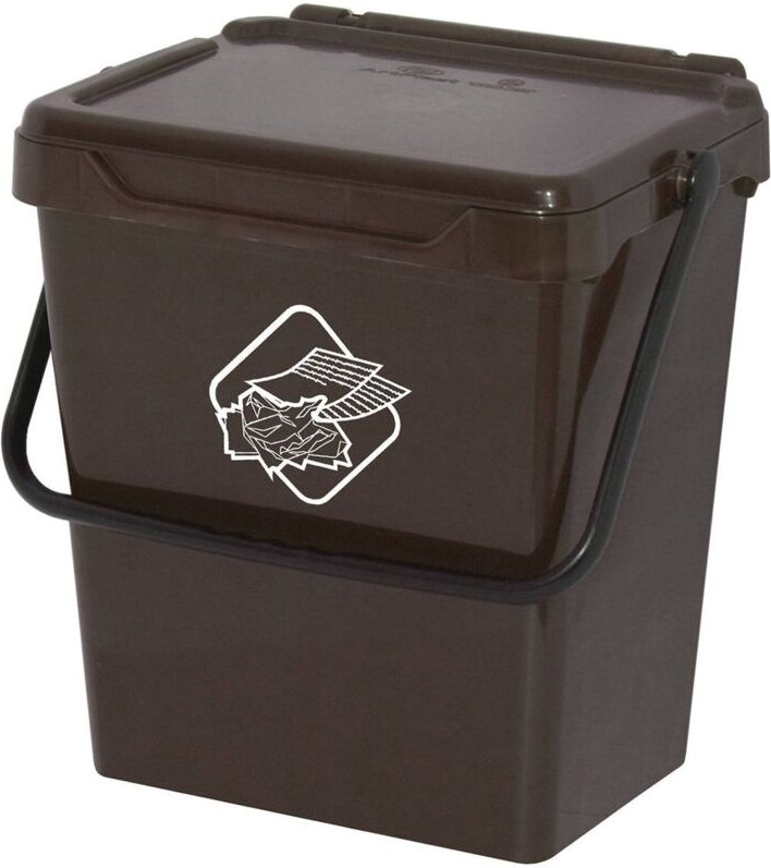 Polypropylenbehälter für separate Sammlung, 30L Abfallbehälter, 100% Made in Italy, 40x31h39 cm, braune Farbe - Dmora