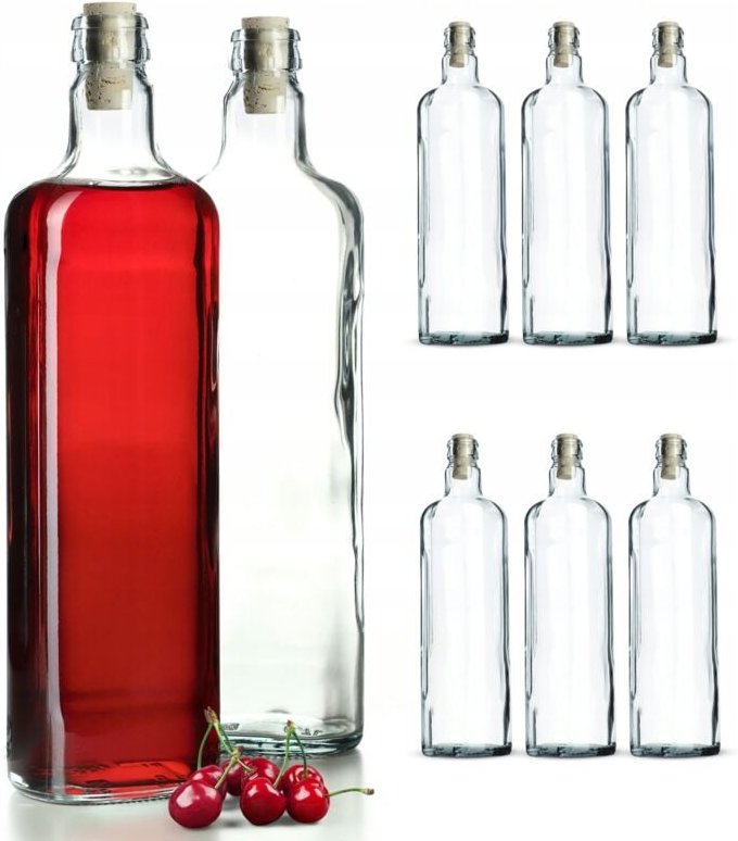 Transparente Schnapsflaschen, 700 ml, 8 Stück - Kadax