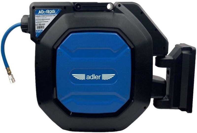 Adler Hybrid-Schlauchaufroller de 18,8 x 12,5mm x 20m AD-1820i, professionelles Werkzeug für das Druckluftmanagement de,...