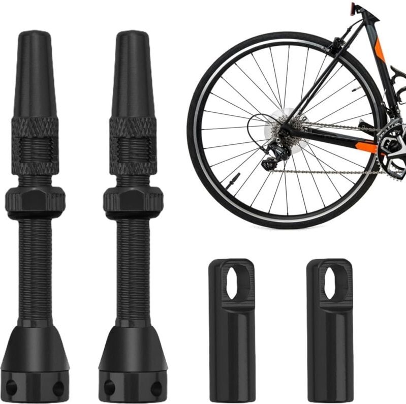 Sollbry - Stück Tubeless-Fahrradventile, 44 mm Universal-MTB-Tubeless-Ventil, Tubeless-Ventilvorbau mit Werkzeug zum Ent...