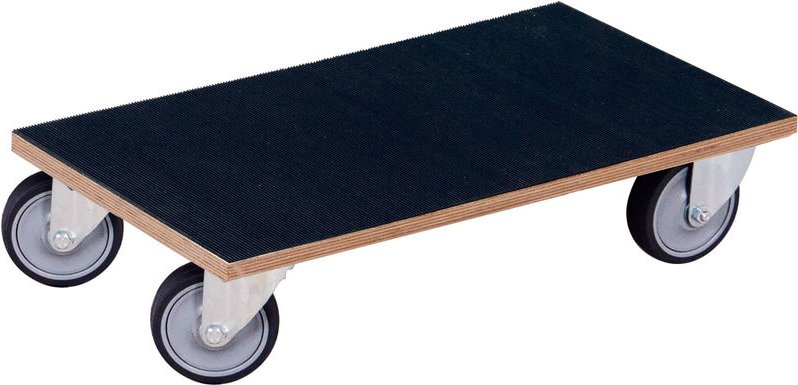 VARIOfit Möbelhund thermoplastische Bereifung mit Riefengummimatte 2 Stück 300 kg Tragkraft 600x300x145mm