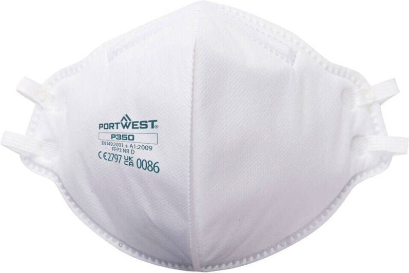 Schachtel mit 20 faltbaren Plattenmasken FFP3 Dolomit Weiß