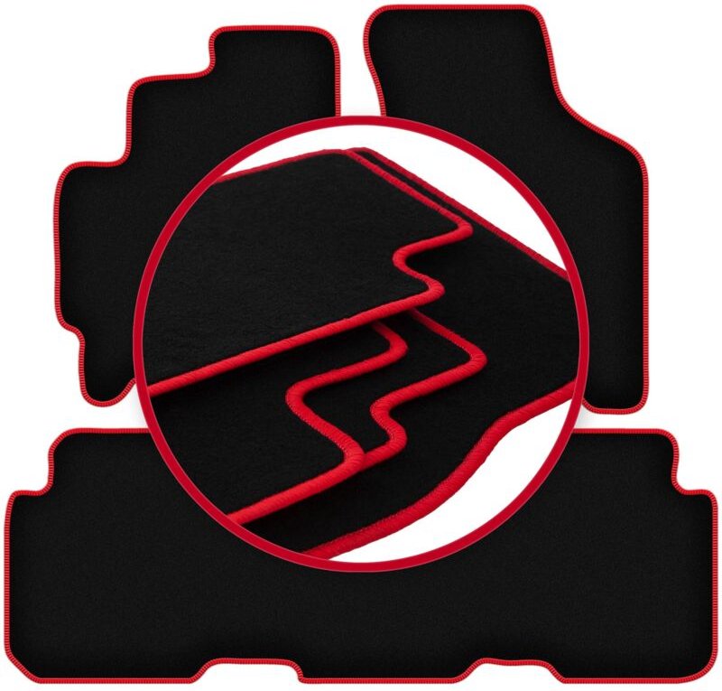 CARLUX-RED Autofußmatten für: Kia Carens I Minivan (1999-2006)