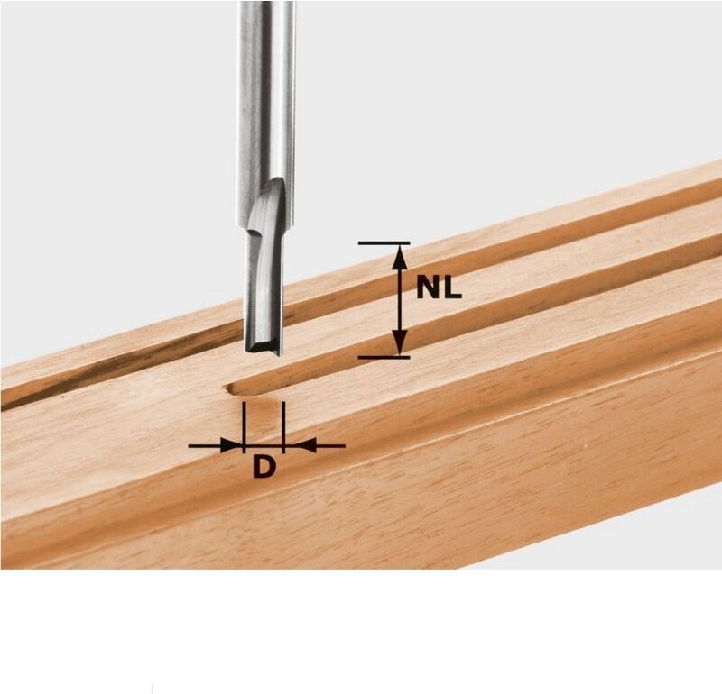 Hw S8 D3/6 Nutfräser 3 x 6 x 45 x 8 mm ( 490952 ) für Oberfräse of 900, of 1000, of 1010, of 1010 r, of 1400, of 2000, o...