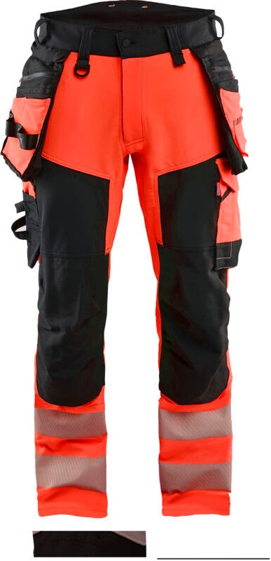 Hochsichtbarer Stretch-Arbeitshose 4D 1122 - Rot/Schwarz M - FR(44) - SE(C50) - Lang