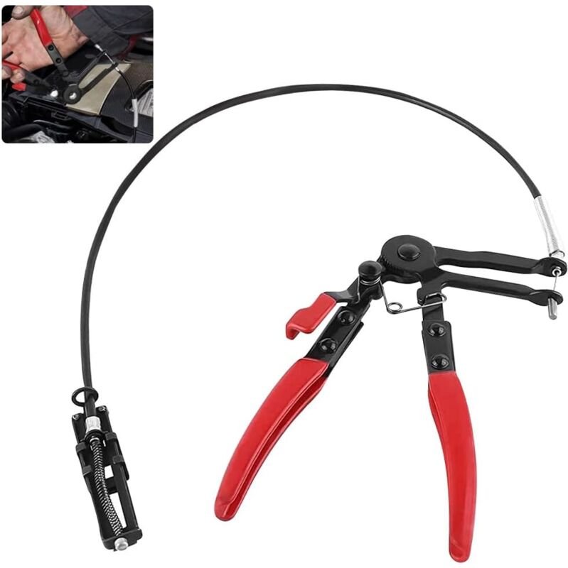 Schlauchklemmenzange, 620 mm, flexibler Draht, große Reichweite, flexible Auto-Schlauchklemmenzange, selbstspannende Sch...