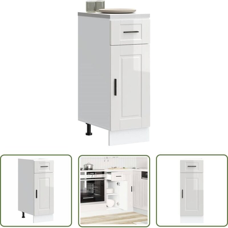 The Living Store - vidaXL Küchenunterschrank Porto Hochglanz-Weiß Holzwerkstoff