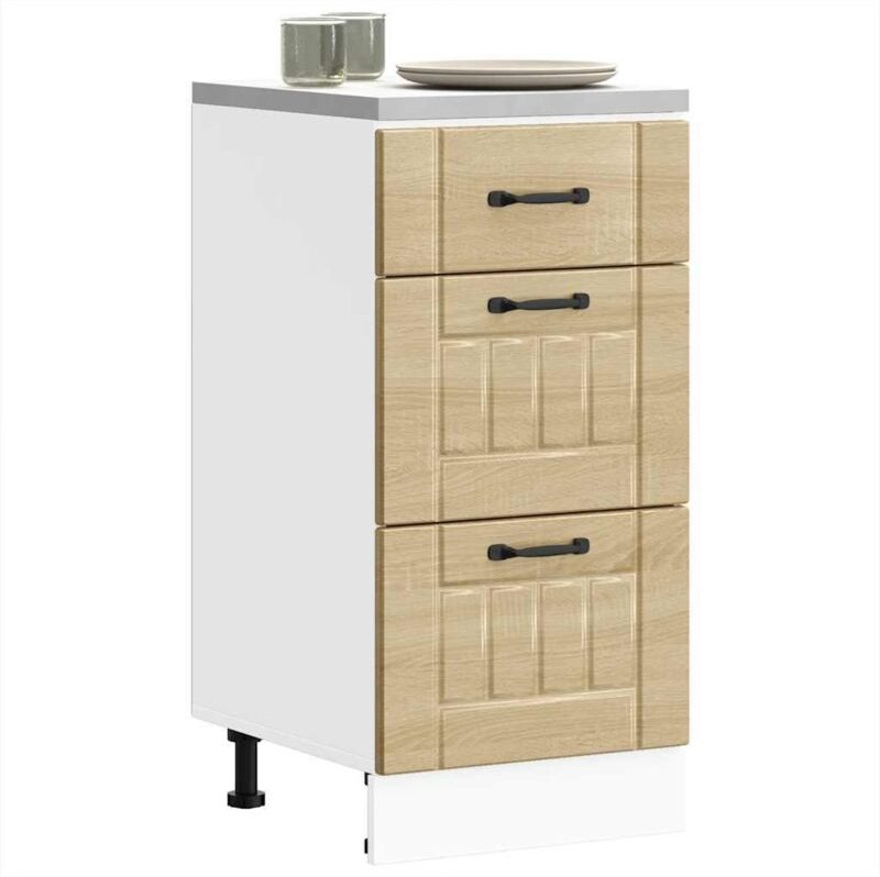 Küchen-Unterschrank Lucca Sonoma-Eiche Holzwerkstoff - Vidaxl