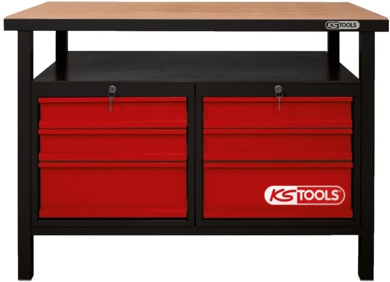 Werkbank mit 6 Schubladen, H840xB1200xT600mm