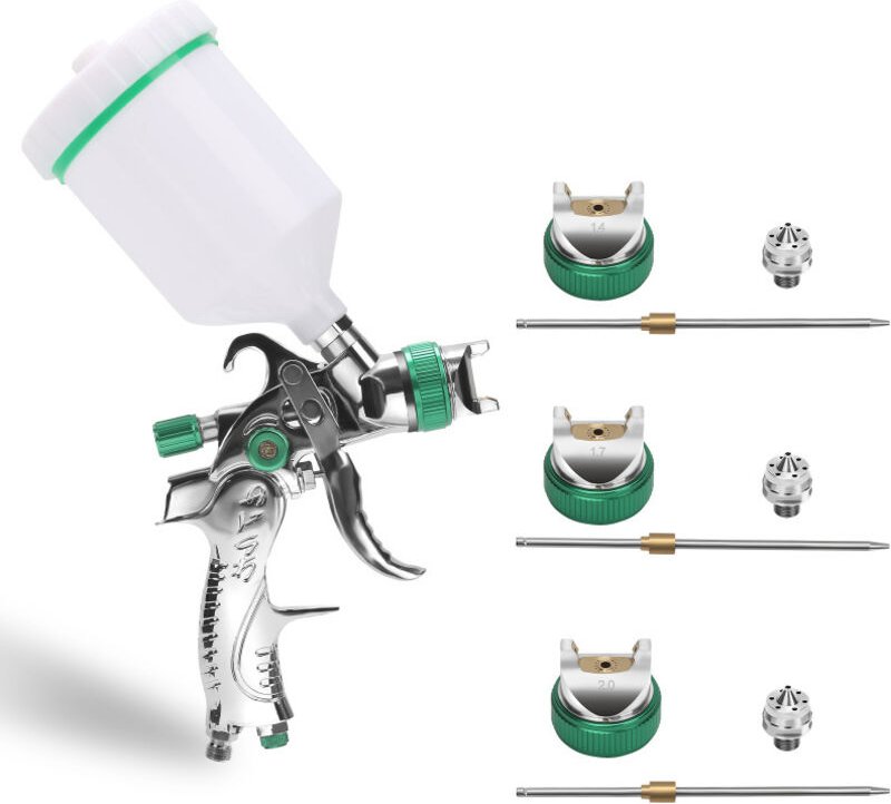 Hvlp Lackierpistole Die schwerkraftkanone 600ml Profi Spritzpistole 100 ml/min 0.35Mpa 3 Stück - Swanew