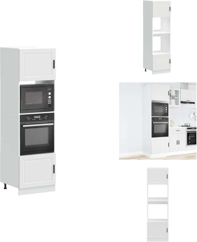 Herdumbauschränke 2 Stk. Porto Weiß Holzwerkstoff - Herdumbauschrank - Herdumbauschränke - Backofenschrank - Küchenofens...