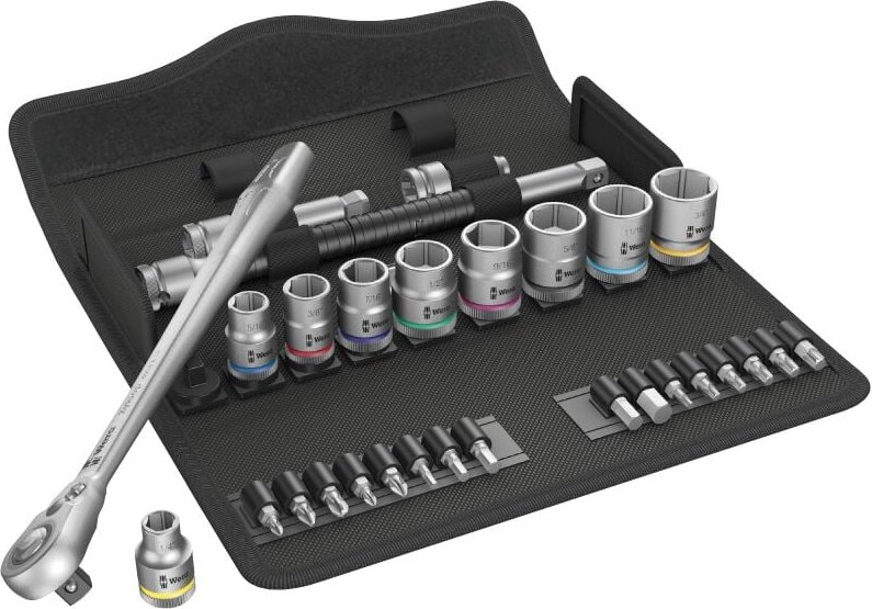 8100 sb 11 Zyklop Metal-Knarrensatz, Umschalthebel, 3/8'-Antrieb, zöllig - Wera