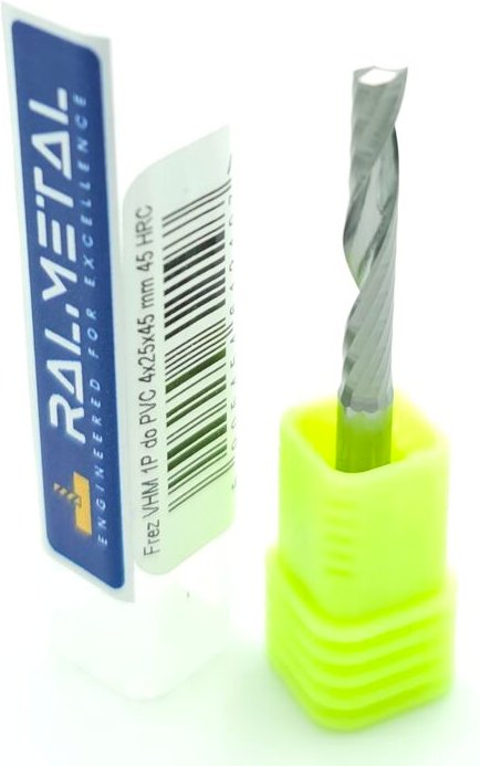 Hartmetallfräser für Holz PVC 1 Feder 4 x 25 x 45