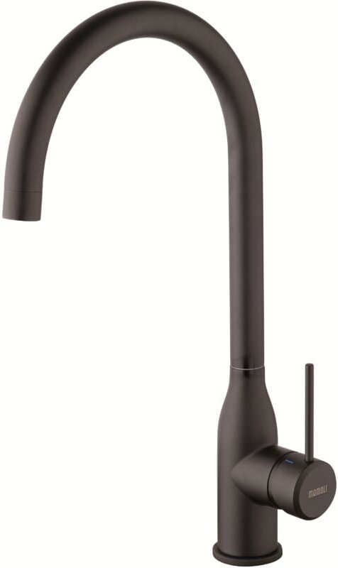 Küchenspülenmischer mit hohem Schwenkauslauf in Mattschwarz mit minimalistischem Design Mamoli 73850000000K matt-schwarz