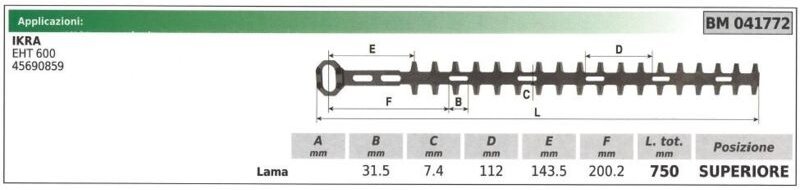 IKRA Untermesser EHT 600 Heckenschere 041772