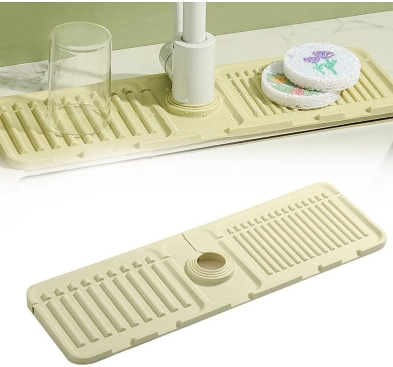 Küchenspüle-Wasserhahnmatte, Spritzschutz, Silikon-Abtropfmatte, schnell trocknende Stein-Spülbeckenablage,Spülbecken-Wa...