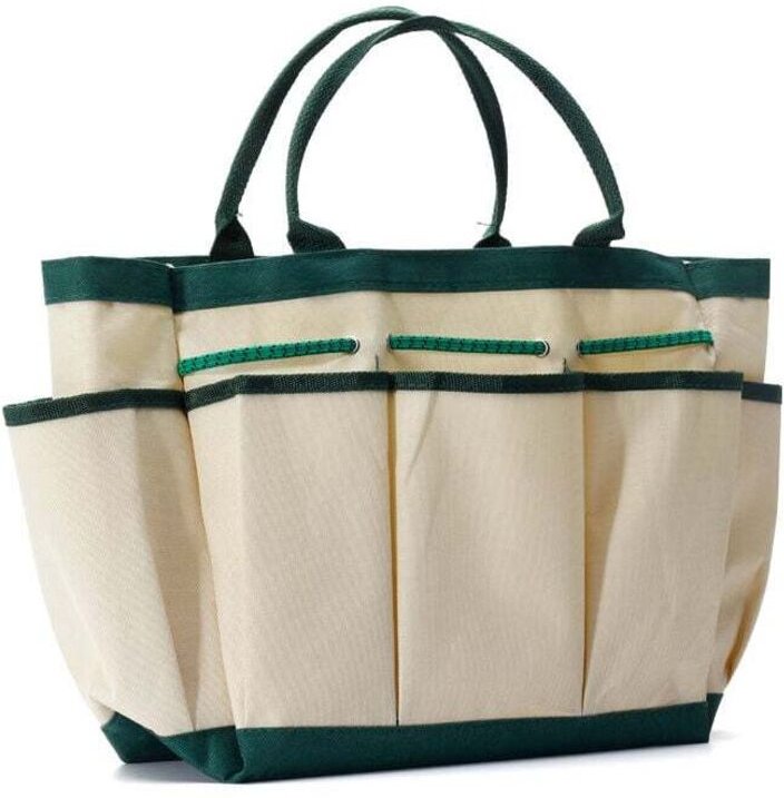 Aufbewahrungstasche für Gartengeräte mit 9 Taschen, Gartengerätetasche für drinnen und draußen, robuste Gartentasche, Or...