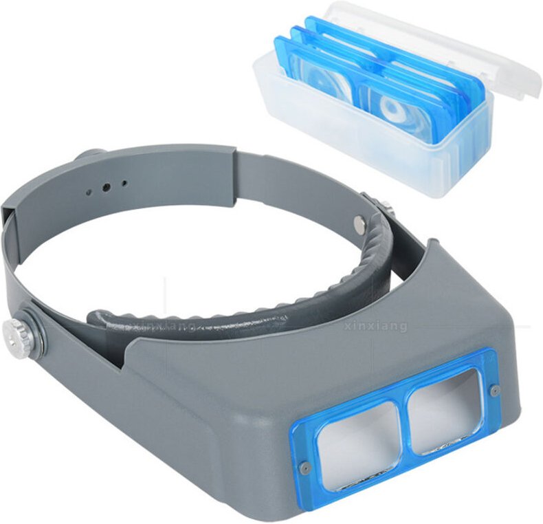 Stirnbandlupe, professionelle Schmucklupe mit zwei Linsen, binokulare Glaslupe mit Linsenvergrößerung - 1,5-fach, 2-fach...