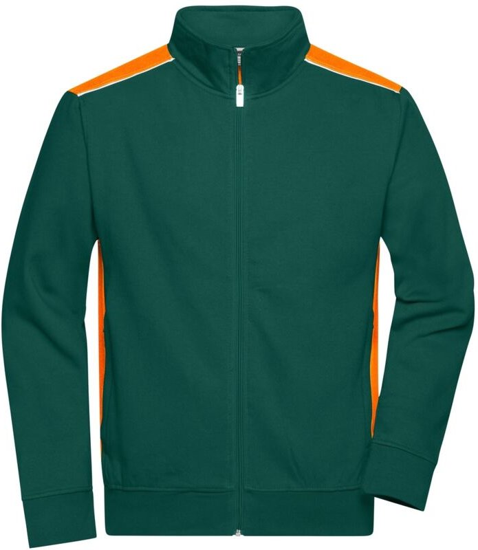 James&nicholson - Sweat-Jacke Herren JN870 Gr. 2XL dark-green/orange