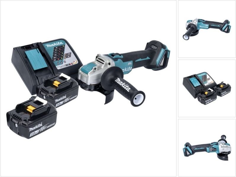 Dga 521 RFX1 Akku Winkelschleifer 18 v 125 mm x-lock Brushless + 2x Akku 3,0 Ah + Ladegerät - Makita