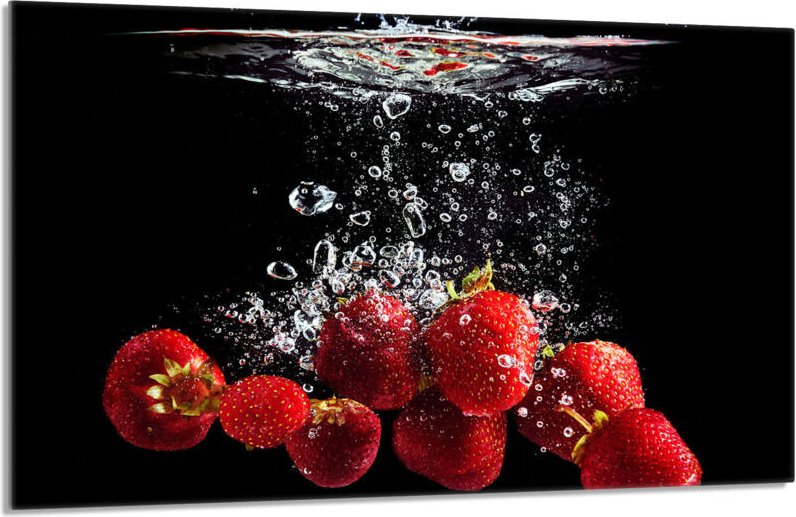 Glas-Herdplattenschutz 80x52 Erdbeeren