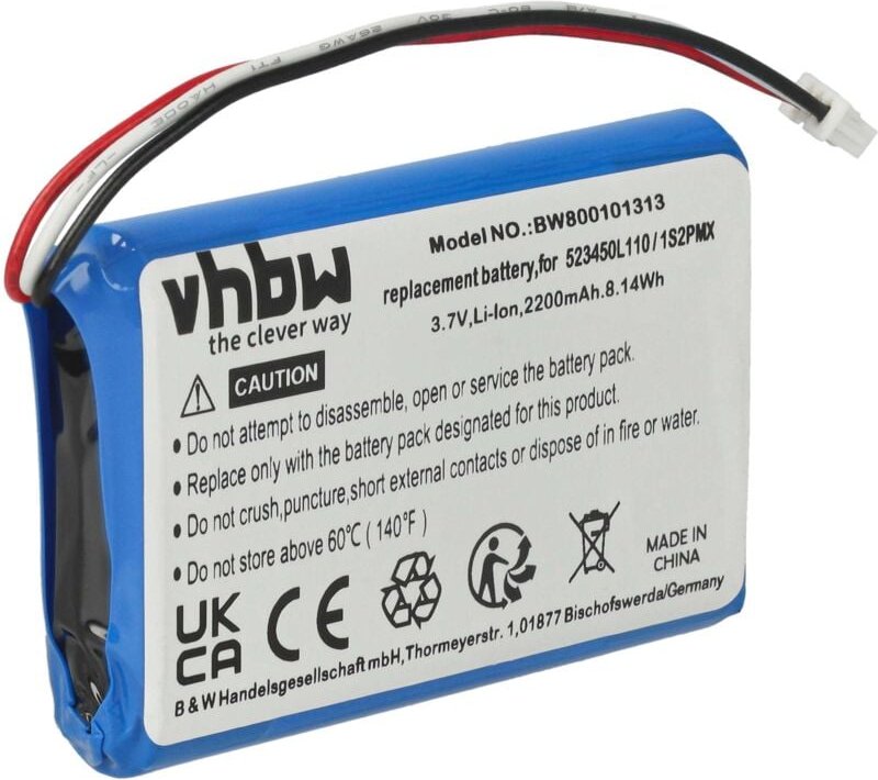 Vhbw - Akku kompatibel mit Blaupunkt Travelpilot 700, 500 gps Navigation Navi (2200 mAh, 3,7 v, Li-Ion) - Ersatz für 1S2...