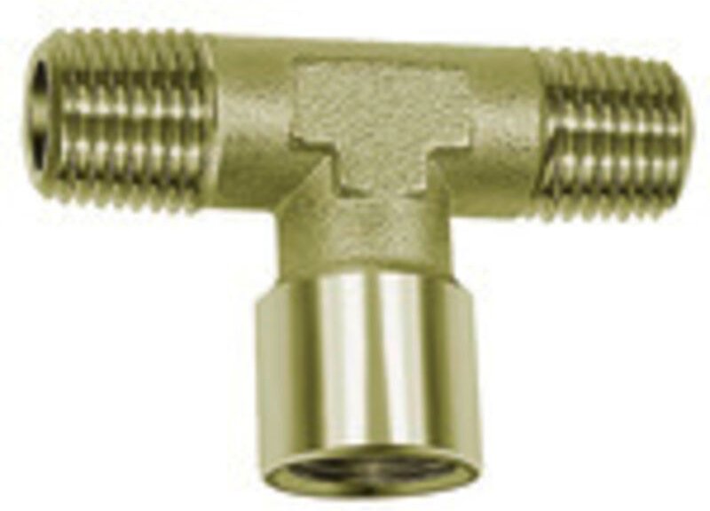 Riegler T-Stück, außen/innen/außen, G/R 1/8, SW 10, Messing vernickelt