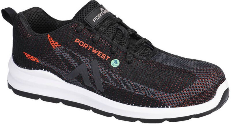 Sicherheitsschuhe niedrig Eco Fly S1PS SR FO Schwarz/Rot 45