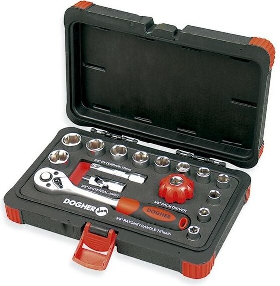 Sechskant 3/8 Steckschlüssel-Gehäuse 16-teilig Dogher 516-001