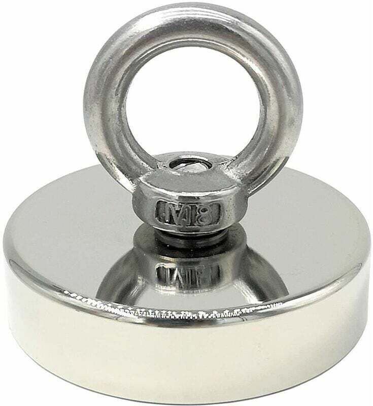 Superstarker Neodym-Magnet 120 kg – Kraftvolle Magnete – Ideal zum Magnetfischen – Ø 60 mm mit Neodym-Öse