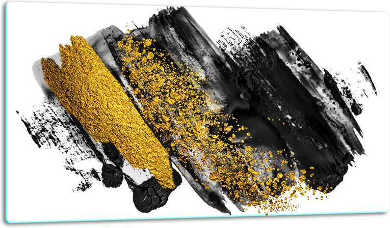 Glasschild Schneidebrett 52x30 Gold Weiß