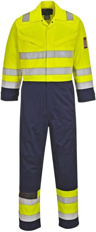 Hochsichtschutz-Kombination HV MODAFLAME Gelb/Marine 4XL - FR(58) - UK(50)