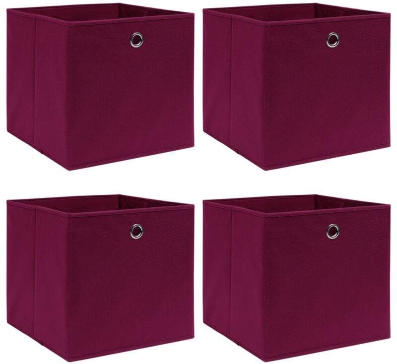 Aufbewahrungsboxen 4 Stk. Dunkelrot 32x32x32cm Stoff Vidaxl