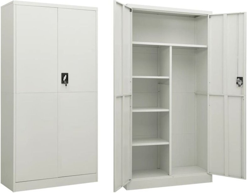 Maison Exclusive Schließfachschrank Hellgrau 90x40x180 cm Stahl