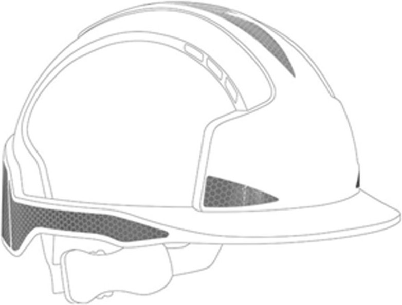 Satz mit 10 - Selbstklebende reflektierende Sticker CR2 zum Aufkleben für EVOLite Helm Grau